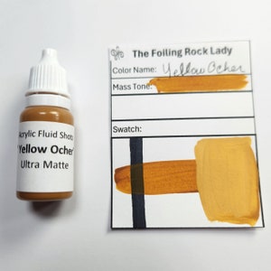 Yellow Ocher Acrylic Fluid Shot, custom hand blended concentrated pigment paint