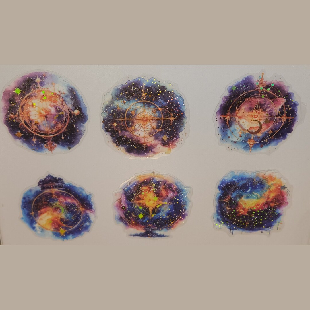 Compass Sticker Digital 3 Inch Assorted Holographic Compass Vinyl Sticker Decals 12 Stickers 6 ...