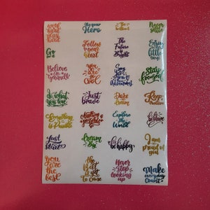 1 sheet of 28 1x1 Quotes Black or Color see options to order