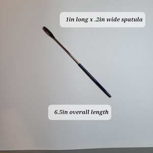 Long handle skinny spatula for small openings, great for paint stirring and bottom of the jar scraping