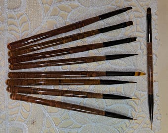 Brush Set: 9 Pc Nail Art Fine Detail Brush Set