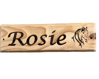 Handmade Personalised Horse Dog Wooden Name Stable Door Signs