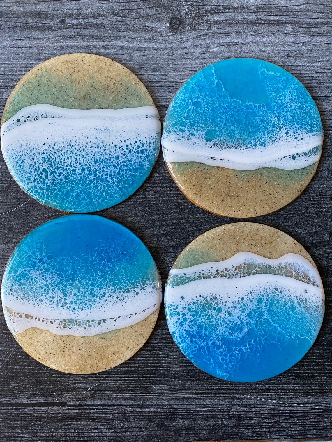 Set of 4 Beach Coasters Etsy