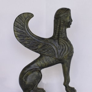 Sphinx sculpture from Delphi - ancient Greek reproduction - pure bronze  statue