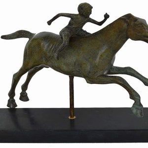 Jockey of Artemision - Marble Base - Museum Replica - Pure Bronze Sculpture