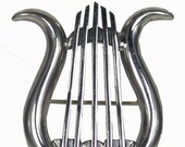 Apollo 39 s Lyre - Musical Instrument invented by Hermes and given to Apollo as a gift - Ancient Greece - Brooch Pin - 925 Sterling Silver