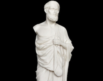 Figur des Hippokrates mit Schriftrolle deutscher Eid Skulptur Arzt Dekofigur 