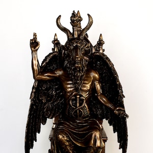 Baphomet Deity worshipped by the Knights Templar and into various Occult and Western Esoteric traditions Cold Cast Bronze Resin image 1
