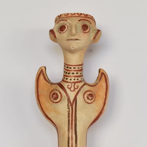 Mycenaean Female Idol of &quot;Psi&quot; type -  Goddess or Worshipper - Museum Reproduction - Ceramic Artifact
