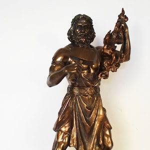 Hephaistos Vulcan - griechisch-römischer Gott der Schmiede, Metallbearbeitung, Handwerker, Schmieden, Feuer und Vulkane - Kaltguss Bronze Resin