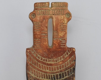 Plank Shaped Man Figurine - From Cyprus - 1100 BC - Museum Reproduction - Ceramic Artifact