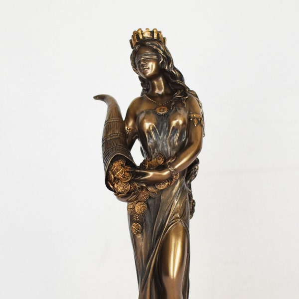 Tyche Fortuna - Greek Roman Goddess of Fortune, Good Luck, Chance, Providence, Succes, Prosperity, Fate - Success - Cold Cast Bronze Resin