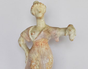 Mänaden Figur - Tänzerin - weibliche Anhängerin des Dionysos - Böotien - 400 BC - Museum Reproduktion - Keramik Artefakt