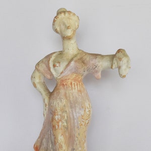 Maenad Figurine Dancer female follower of Dionysus Boeotia 400 BC Museum Reproduction Ceramic Artifact image 1