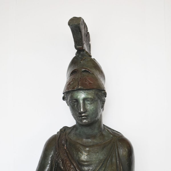 Piräus Athena Minerva - griechische Göttin der Weisheit, Stärke, Strategie, Frauenreinheit - Piräus Museum - Kopfbüste - Bronze Farbeffekt