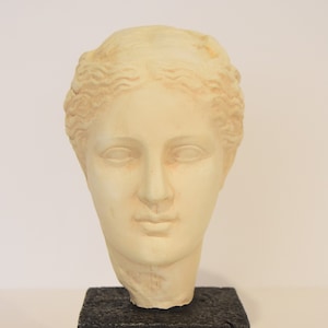 Hygieia - Greek Goddess of Health, Cleanliness and Hygiene - Museum Reproduction - Head Bust - Casting Stone