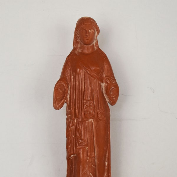 Tanagra Figurine - Votive Offering - Representations of Women and Girls in everyday Life - Museum Reproduction - Ceramic Artifact