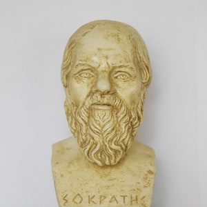 Socrates - Oude Griekse filosoof - Marmeren voet - Museumreproductie - Hoofdbuste