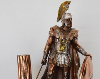 Odysseus -  King of Ithaca - Hero of Homer&#39;s Iliad, Odyssey - Intellectual Brilliance, Guile and Versatility - Copper Plated Alabaster