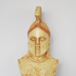 Leonidas - Spartan King - Leader of 300 - Battle of Thermopylae pass - 480 BC - Marble Base - Head Bust