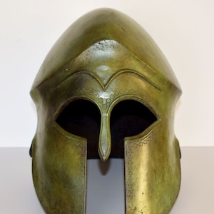 Ancient Greek Corinthian Helmet from Olympia - Associated with the Great Heroes of Ancient Greece - Museum Replica - pure bronze  statue