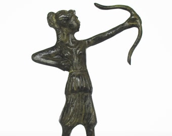 Artemis Diana - Greek Roman goddess of  hunting - pure bronze  statue