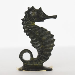 Seahorse - Hippocampus Hippocamp Hippokampos - Sea Animal Figurine - pure Bronze Sculpture - Symbol of Poseidon - good luck and protection
