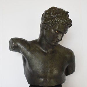 The Marathon Boy or Ephebe of Marathon - National Archaeological Museum of Athens - Reproduction - Head Bust - Bronze Colour Effect