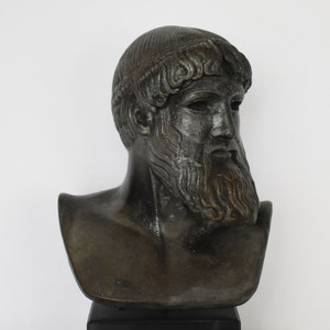 Poseidon of Artemision - National Archaeological Museum of Athens - Museum Reproduction - Head Bust - Bronze Colour Effect