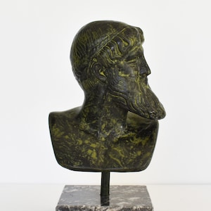 Poseidon of Artemision - National Archaeological Museum of Athens - Reproduction - Head Bust - pure bronze  statue
