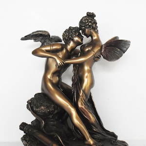 Eros and Psyche - Love and Soul - One of the most Beautiful Greek Myths -  Together Forever - Cold Cast Bronze Resin