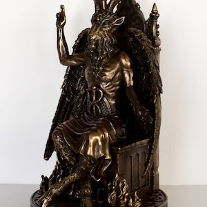 Baphomet Deity worshipped by the Knights Templar and into various Occult and Western Esoteric traditions Cold Cast Bronze Resin image 8