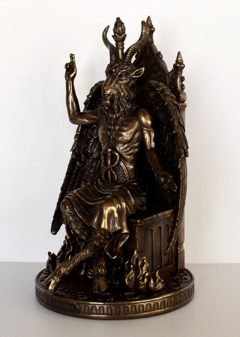 Baphomet Deity worshipped by the Knights Templar and into various Occult and Western Esoteric traditions Cold Cast Bronze Resin image 8