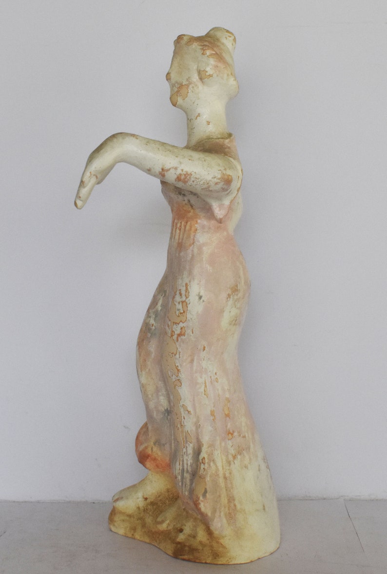 Maenad Figurine Dancer female follower of Dionysus Boeotia 400 BC Museum Reproduction Ceramic Artifact image 4