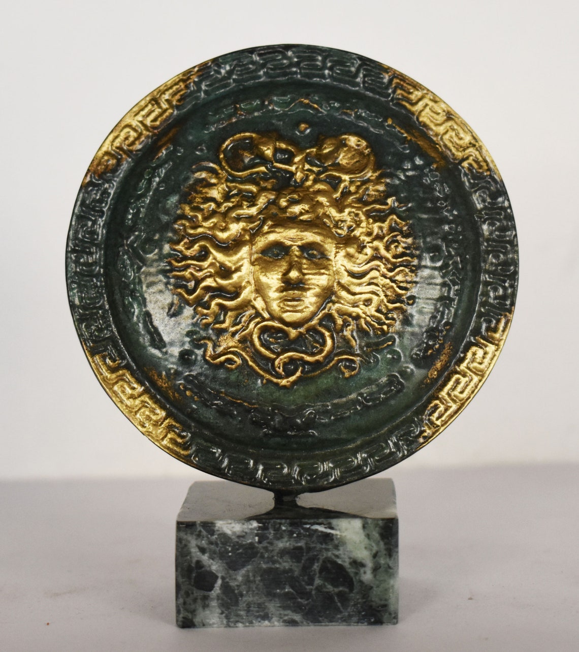 Ancient Greek Medusa Shield Apotropaic Symbol Marble Base Etsy