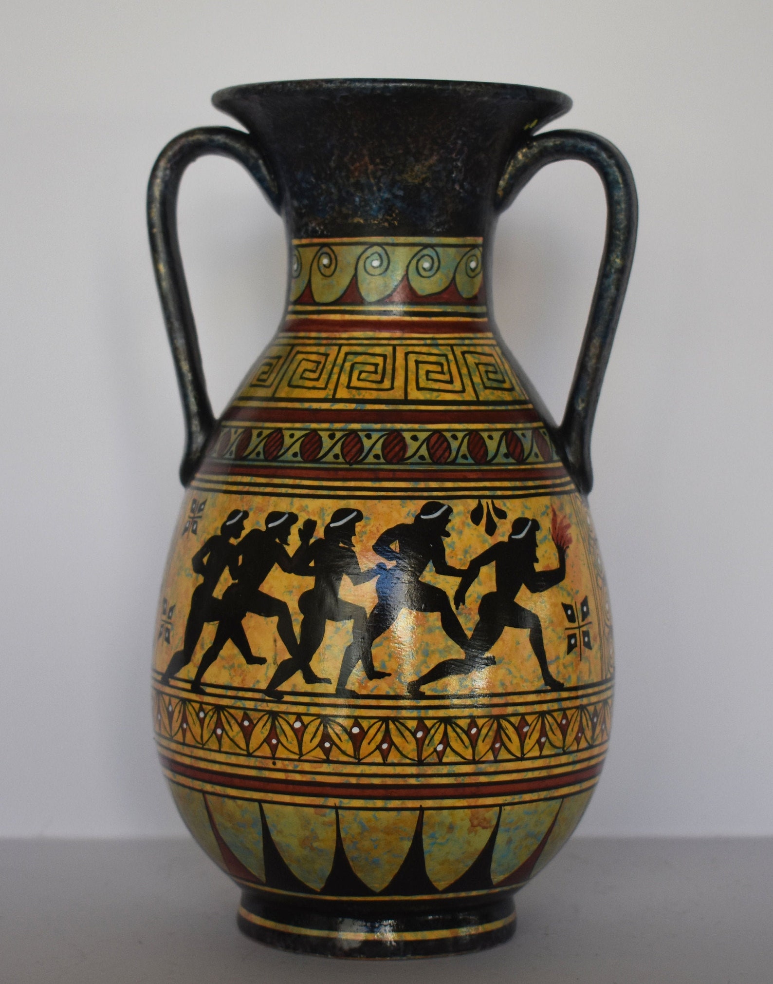 Ancient Greek Vase Marathon Runners Warriors Chariot Etsy