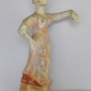 Maenad Figurine Dancer female follower of Dionysus Boeotia 400 BC Museum Reproduction Ceramic Artifact image 2