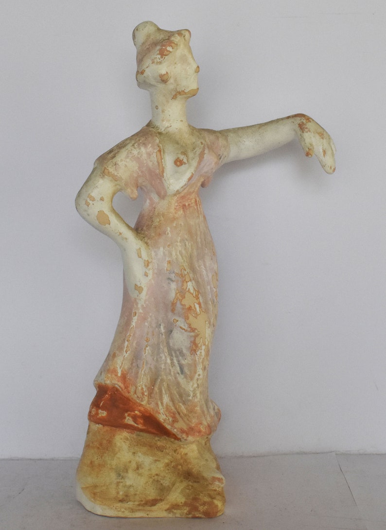 Maenad Figurine Dancer female follower of Dionysus Boeotia 400 BC Museum Reproduction Ceramic Artifact image 2