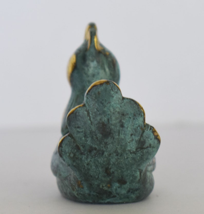 Miniature Rooster Insolence Inordinate Desire and Self-Confidence Symbol of Resurrection pure bronze statue