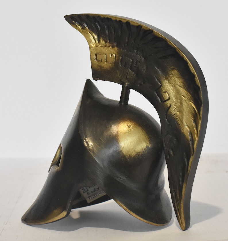 Battle of Thermopylae Spartan king 300 Spartans pure bronze statue Leonida/'s Helmet