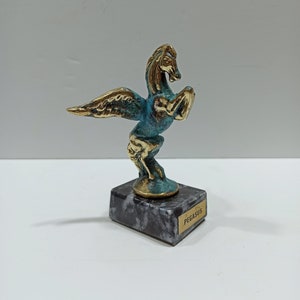 Pegasus - Mythical Immortal Winged Divine Horse - Bellerophon defeats Chimera - Constellation - Pure Bronze Sculpture