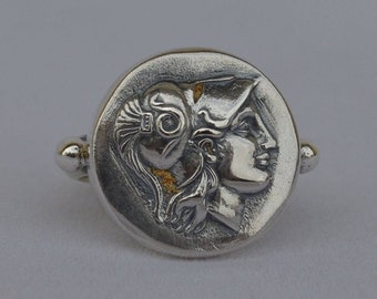 Griechisch Römische Göttin Athena Minerva - Göttin der Weisheit, Stärke und Strategie - Ring - Size Us 7 - 925 Sterling Silber