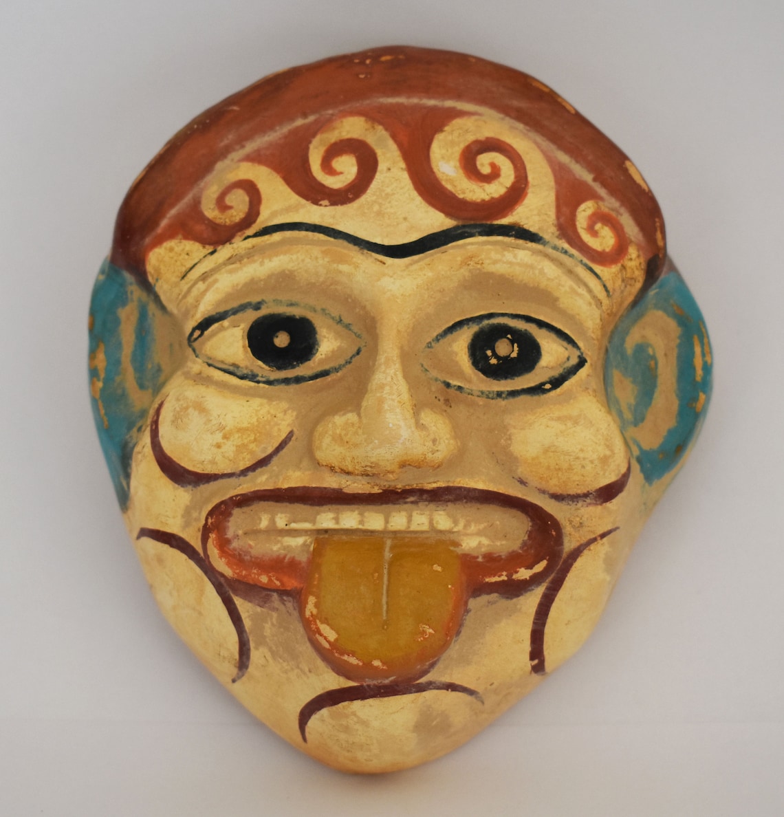 Ancient Greek Theatrical Mask Medusa Yellow Clay 550 BC Etsy