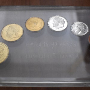 Drachmas - National Currency of Greece - Pre-Euro Coinage - 2000 - commemorative set in Plexiglass Case - Original Coins Collection