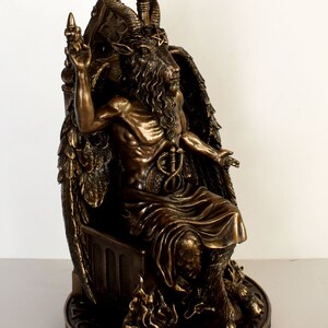 Baphomet Deity worshipped by the Knights Templar and into various Occult and Western Esoteric traditions Cold Cast Bronze Resin image 2