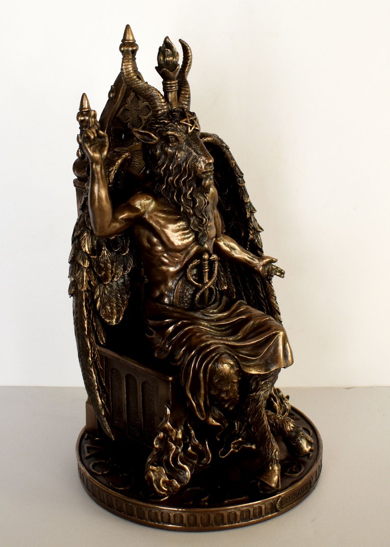 Baphomet Deity worshipped by the Knights Templar and into various Occult and Western Esoteric traditions Cold Cast Bronze Resin image 2