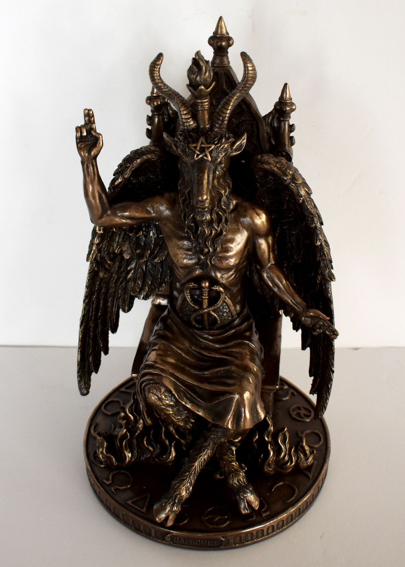 Baphomet Deity worshipped by the Knights Templar and into various Occult and Western Esoteric traditions Cold Cast Bronze Resin image 9