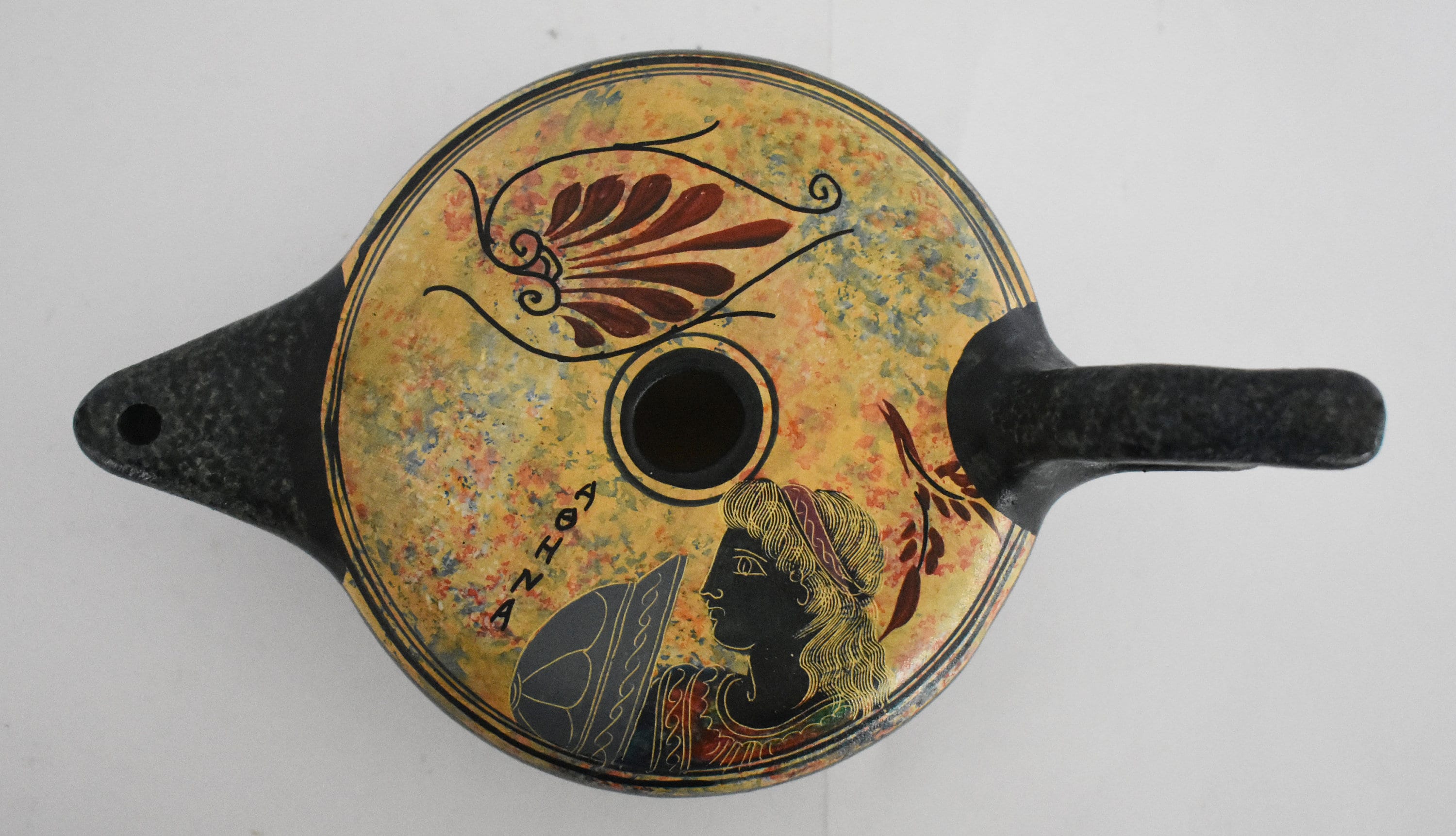 Ancient Greek Oil Lamp Athena Minerva Greek Roman Goddess Etsy