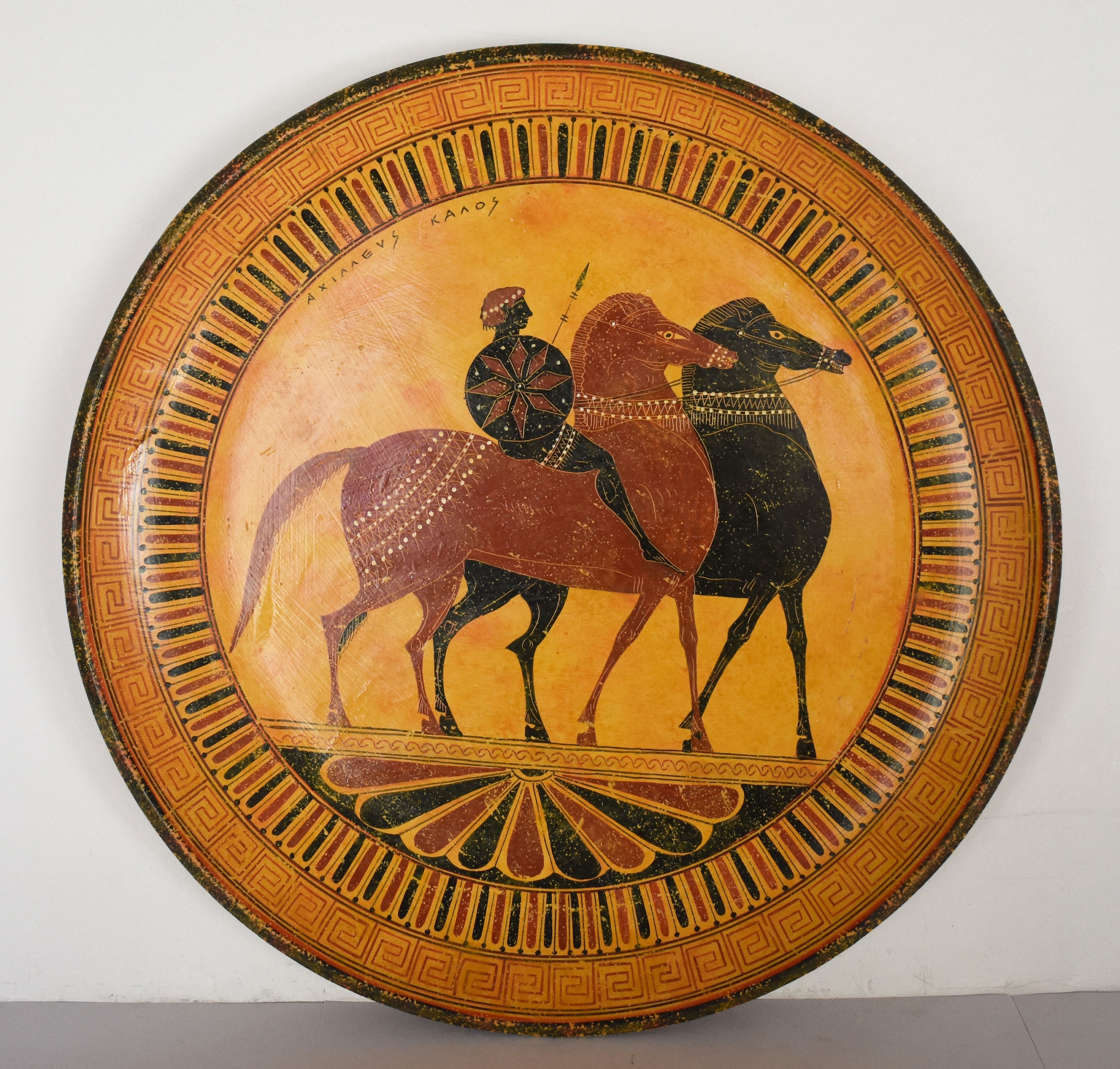 Achilles With His Immortal Horses Balius and Xanthus Homer,iliad Meander  Classic Period, 600 BC Ceramic Plate Handmade in Greece - Etsy Singapore