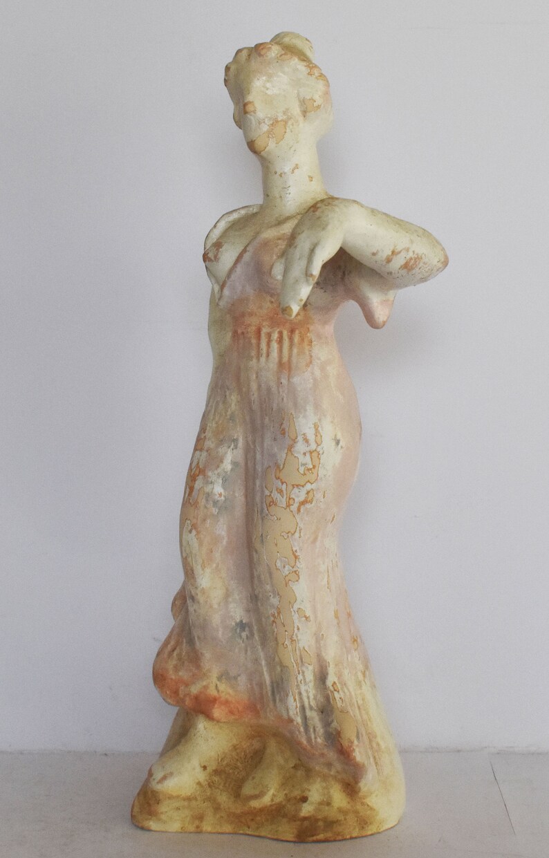 Maenad Figurine Dancer female follower of Dionysus Boeotia 400 BC Museum Reproduction Ceramic Artifact image 3